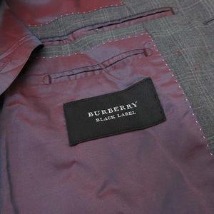 バーバリーブラックレーベル 黒ノバチェック 紫 背抜 スーツ Lサイズ相当 BURBERRY BLUE LABEL - バーバリー ブラックレーベル BURBERRY