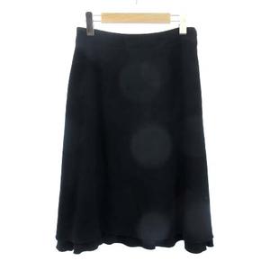 プラダ PRADA 裾フリルスカート レイヤード ひざ丈 黒 ブラック