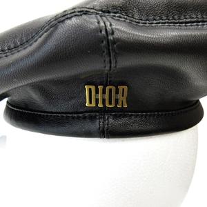 クリスチャンディオール Christian Dior 美品 ラムレザーベレー帽 羊革 