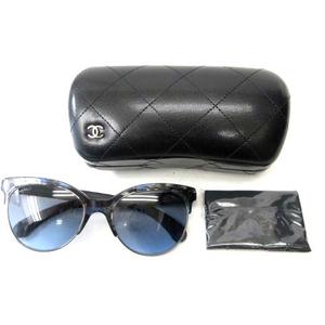 CHANEL サングラス　デニム調　ケース付き シャネル CHANEL サングラス アイウェア ココマーク デニム