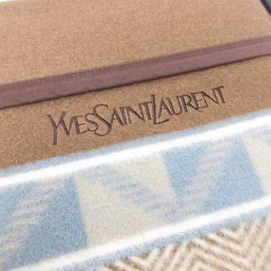 美品未使用　イヴサンローラン　カシミヤ入ウール毛布　ペイズリー柄 未使用品 イヴサンローラン YVES SAINT LAURENT カシミヤ入