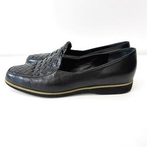 美品ボッテガ ヴェネタ イントレチャート レザーローファー モカシン　ブラック ボッテガヴェネタ BOTTEGA VENETA イントレチャート ローファー