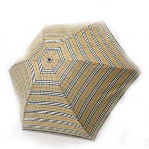 バーバリー BURBERRY 雨傘 日傘 折り畳み傘 アンブレラ ノバチェック ケース付き ベージュ ブラウン 約55cm■WY レディース