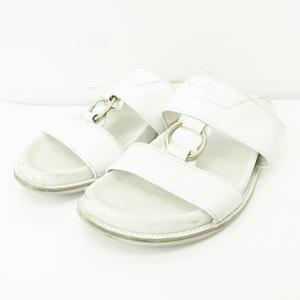 ルイヴィトン LOUIS VUITTON サンダル ホワイト レザー ゴールド金具 