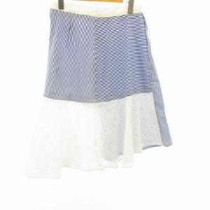 ザラ ベーシック ZARA BASIC 美品 ストライプスカート ロング レース 