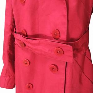 アクアスキュータム AQUASCUTUM ハーフトレンチコート 飾りベルト 赤 レッド ■GY09 X レディース