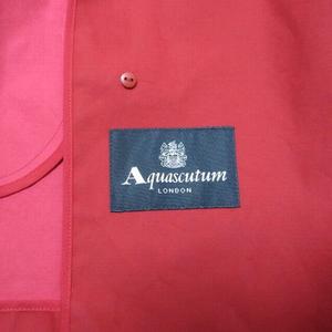 アクアスキュータム AQUASCUTUM ハーフトレンチコート 飾りベルト 赤 レッド ■GY09 X レディース