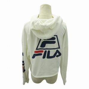 フィラ FILA プルオーバー パーカー フーディ ロゴ プリント ショート丈 F 白 ホワイト 0802 ■MET1 レディース