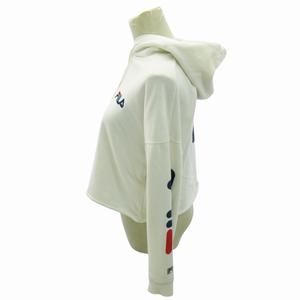 フィラ FILA プルオーバー パーカー フーディ ロゴ プリント ショート丈 F 白 ホワイト 0802 ■MET1 レディース
