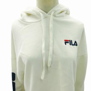 フィラ FILA プルオーバー パーカー フーディ ロゴ プリント ショート丈 F 白 ホワイト 0802 ■MET1 レディース