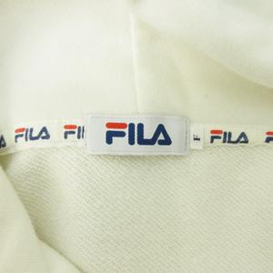 フィラ FILA プルオーバー パーカー フーディ ロゴ プリント ショート丈 F 白 ホワイト 0802 ■MET1 レディース