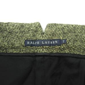ラルフローレン RALPH LAUREN ワイドパンツ スラックス 混紡 ウール 7 ベージュ 黒 ブラック 0917 ■YHS4 レディース