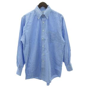 ブルックスブラザーズ BROOKS BROTHERS 美品 ボタンダウン シャツ BD ストライプ 青 ブルー 16-32/33 約L ■YHS5 メンズ