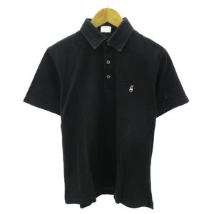 グリーンレーベルリラクシング ユナイテッドアローズ green label relaxing ポロシャツ ロゴ 刺繍 半袖 S 黒 ブラック 0921 ■YHS5 メンズ