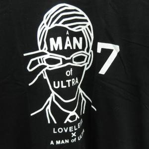 ラブレス LOVELESS A MAN ULTRA 美品 Tシャツ コラボ ボーダー 半袖 黒 ブラック 2 メンズ
