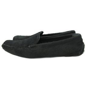 プラダ PRADA ローファー ドライビングシューズ ハラコ レザー 35 22.0cm 黒 ブラック 1030 ☆AA★ レディース