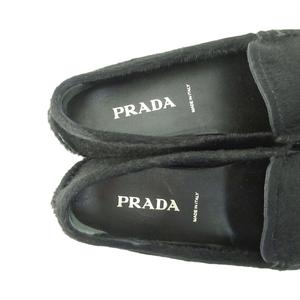 プラダ PRADA ローファー ドライビングシューズ ハラコ レザー 35 22.0cm 黒 ブラック 1030 ☆AA★ レディース