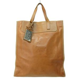 ラルフローレン RALPH LAUREN レザー トートバッグ 肩掛け ロゴ プレート 茶 ブラウン メンズ