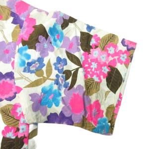 ヴィンテージ VINTAGE 50-60s アロハシャツ 花柄 古銭ボタン 半袖 白