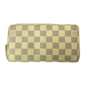 ルイヴィトン LOUIS VUITTON ダミエ アズール ジッピー 長財布 ウォレット ラウンドファスナー レザー 白 ホワイト N60019 0607 レディース