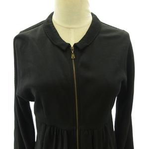 ルイヴィトン LOUIS VUITTON ペプラム ジャケット スウェット トレーナー ダブルジップ 長袖 黒 ブラック 0604 ☆AA★ レディース