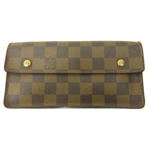 ルイヴィトン LOUIS VUITTON ダミエ ポルトフォイユアコルディオン 長財布 ウォレット 総柄 レザー 茶 ブラウン N60002 0604 レディース
