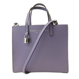 未使用品 マークジェイコブス MARC JACOBS タグ付 GRIND MINI TOTE BAG グラインド レザー ミニ トートバッグ 2way ショルダーバッグ トート ロゴ プリント カデナ チャーム レザー 紫 パープル 0604 レディース