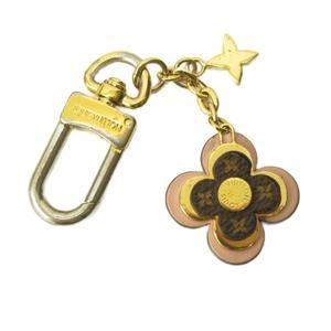 ルイヴィトン LOUIS VUITTON モノグラム ポルトクレ・ブルーミングフラワーBB キーホルダー アクセサリー レザー ピンク ゴールドカラー M63085 0716 レディース