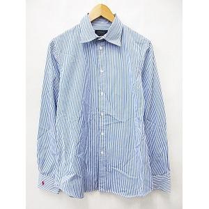 新品未使用　ラルフローレン　ブルーストライプ　BDシャツ　刺繍ロゴ　XXL ラルフローレン 刺繍ロゴ 長袖 BDシャツ ストライプ 青白 L 4046