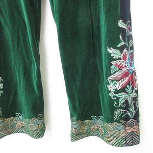 グッチ GUCCI パンツ ジャージ ベロア 刺繍 花柄 サイドライン 大きい