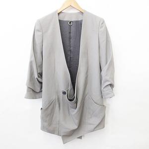 システレ Sistere ノーカラージャケット 七分袖 サンプル品 グレー 黒 ブラック メンズ 135 ベクトルパーク