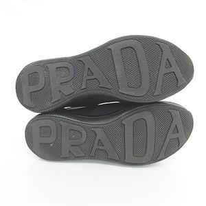 プラダ PRADA スリッポン スニーカー シューズ ネオプレン ロゴ 黒 