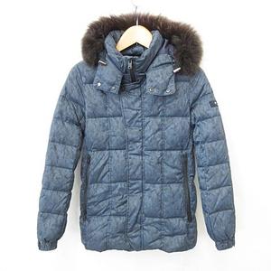 タトラス TATRAS ジャケット ダウンジャケット コート スタンドカラー フード ジャガード 総柄 ファー ナイロン ブルー ネイビー 01 メンズ