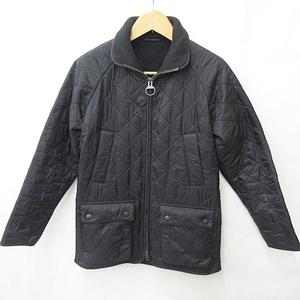 バブアー Barbour ジャケット キルティングジャケット コート ジップアップ 裏フリース 無地 ナイロン 黒 ブラック 38 メンズ