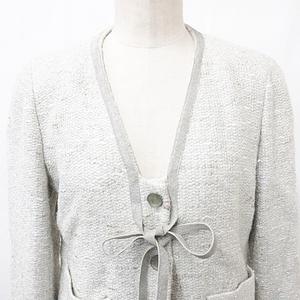 シャネル CHANEL ジャケット ノーカラー ツイード テープ ヴィンテージ  