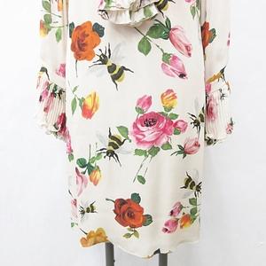 GUCCI シルクボタニカルプリントシャツミニワンピース｜ハイ