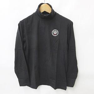 未使用品 フィラ FILA GOLF ゴルフ シャツ タートルネック ハイネック 長袖 刺繡 黒 ブラック M メンズ