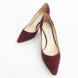 ジミーチュウ JIMMY CHOO パンプス ポインテッドトゥ ヒール スエード エンジ ボルドー 39 ☆AA★ レディース