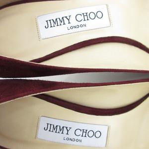 ジミーチュウ JIMMY CHOO パンプス ポインテッドトゥ ヒール スエード エンジ ボルドー 39 ☆AA★ レディース