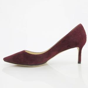 ジミーチュウ JIMMY CHOO パンプス ポインテッドトゥ ヒール スエード エンジ ボルドー 39 ☆AA★ レディース