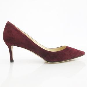ジミーチュウ JIMMY CHOO パンプス ポインテッドトゥ ヒール スエード エンジ ボルドー 39 ☆AA★ レディース