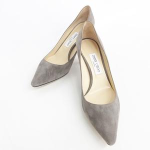 ジミーチュウ JIMMY CHOO パンプス ポインテッドトゥ ヒール スエード グレー グレージュ 39 ☆AA★ レディース