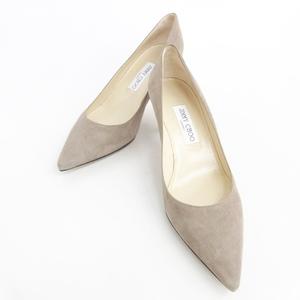 ジミーチュウ JIMMY CHOO パンプス ポインテッドトゥ ヒール スエード ベージュ 39 ☆AA★ レディース