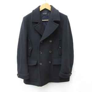 グッチ GUCCI コート Pコート ダブル テーラーカラー ベンツ 紺 ネイビー 50 ☆AA★ メンズ