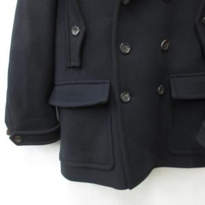 グッチ GUCCI コート Pコート ダブル テーラーカラー ベンツ 紺 ネイビー 50 ☆AA★ メンズ