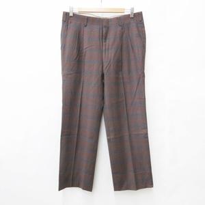 ミズノ MIZUNO GRAND MONARCH スポーツ ゴルフ パンツ スラックス ストレート ロング チェック 2タック 茶 グレー ブラウン 79 メンズ