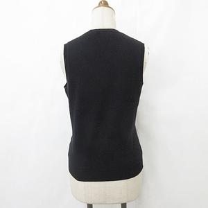 ラルフローレン RALPH LAUREN GOLF ゴルフ スポーツウエア ニット ベスト プルオーバー Vネック 刺繍 カシミヤ 綿 黒 ブラック M レディース