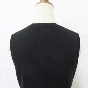 ラルフローレン RALPH LAUREN GOLF ゴルフ スポーツウエア ニット ベスト プルオーバー Vネック 刺繍 カシミヤ 綿 黒 ブラック M レディース