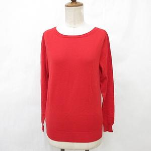 ニーム NIMES ニット セーター 長袖 丸首 ウール 赤 レッド レディース
