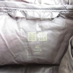 ユニクロ UNIQLO ダウンジャケット ジップアップ フード ブラウン ベージュ XL レディース